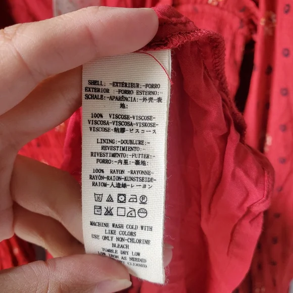 Free People Two Faces Mini Dress Red XS NWT - Picture 7 of 8